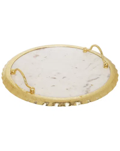 ALICE PAZKUS ALICE PAZKUS EDGE ROUND MARBLE TRAY AND HANDLES
