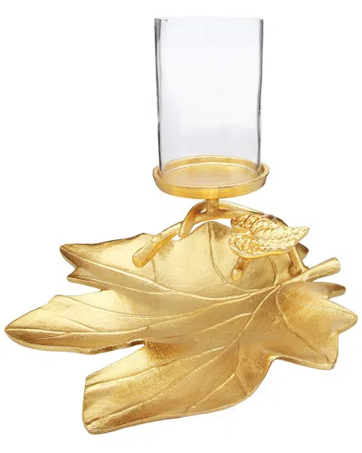 ALICE PAZKUS ALICE PAZKUS EMBOSSED LEAF DISH WITH BRANCHED CANDLE HOLDER