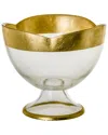 Alice Pazkus Flower Shaped Footed 6.25in Bowl With Gold Decoration In Gold
