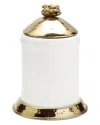 Alice Pazkus Flowered Knob Canister With Hammered Lid In White