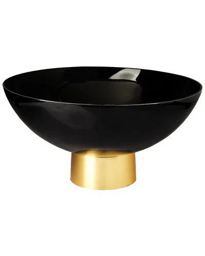 Alice Pazkus Glass Bowl On Base In Black