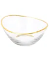 Alice Pazkus Glass Serving Bowl With 14k Gold Rim In Gold