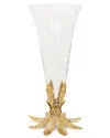Alice Pazkus Glass Vase On Gold Leaf Base In Gold