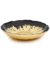 Alice Pazkus Black And Gold Dipped 11.75in Salad Bowl In Black
