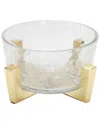 Alice Pazkus Hammered Glass Bowl On Block Base In Transparent