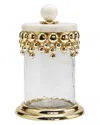Alice Pazkus Hammered Glass Canisters With Marble Lid In Gold