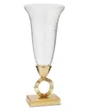 Alice Pazkus Hammered Glass Vase With Gold Brass Loop Stem In Gold