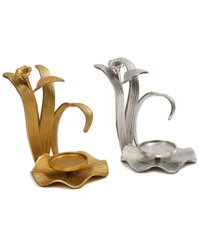 Alice Pazkus Hurricane Enamel Flower In Gold