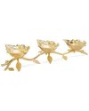 Alice Pazkus Leaf 3 Sectional Relish Dish In Gold