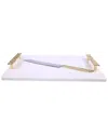 Alice Pazkus Marble Challah Tray With Mosaic Handles In Gold