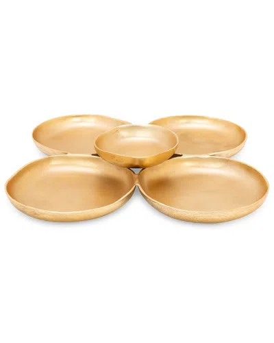 Alice Pazkus Metal 5 Cluster Bowl In Gold