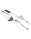 Alice Pazkus Nickel Cake Server & Knife Set In Silver