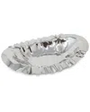 Alice Pazkus Oval Shaped Stainless Steel Bowl With Ruffle Edge In Silver