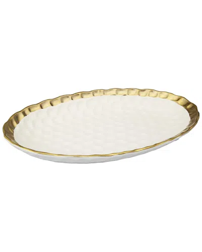 Alice Pazkus Oval Tray With Rim In White