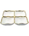 Alice Pazkus Porcelain 4 Sectional Relish Dish With Rim In White
