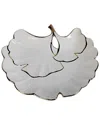 Alice Pazkus Porcelain Edged Sectional Leaf Plate Gold In White