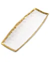 Alice Pazkus Porcelain Oblong Tray With Rim In Gold