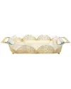Alice Pazkus Rectangular Handled Pyrex Holder With Brick Design In Gold