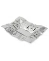 Alice Pazkus Rectangular Stainless Steel Crumpled Bowl In Silver