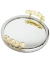 Alice Pazkus Round Mirror Tray In Gold