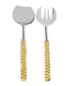 Alice Pazkus Salad Servers With Gold Twisted Handles Set Of 2 In Gold