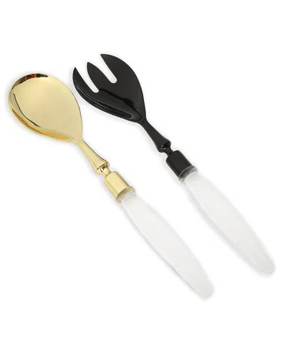 Alice Pazkus Salad Sever Set With Acrylic Handles In Multi