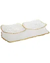 Alice Pazkus Set Of 1 Glass 2 Bowl Relish Dish In Gold