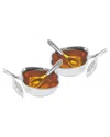 Alice Pazkus Set Of 2 Salt/honey Dishes In Metallic
