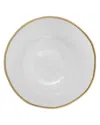 Alice Pazkus Set Of 4 Clear Salad Plate With Rim In Gold