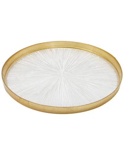 Alice Pazkus Set Of 4 Crystal Dinner Plates In Gold