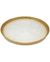 Alice Pazkus Set Of 4 Crystal Glass Plates With Gold Border In Gold