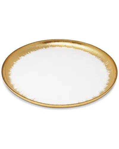 ALICE PAZKUS ALICE PAZKUS SET OF 4 DINNER PLATES WITH GOLD BRUSHED RIM