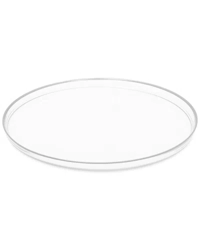 Alice Pazkus Set Of 4 Glass Chargers In Silver