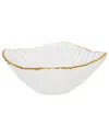 Alice Pazkus Set Of 4 Glass Square Dessert Bowl With Trim In White