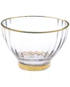 Alice Pazkus Set Of 4 Line Textured Dessert Bowls In Gold