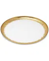 Alice Pazkus Set Of 4 Salad Plates With Gold Brushed Rim In Gold