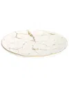 Alice Pazkus Set Of 4 White Porcelain Dinner Plates With Gold Design In White