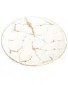 Alice Pazkus Set Of 4 White Porcelain Salad Plates With Gold Design In White