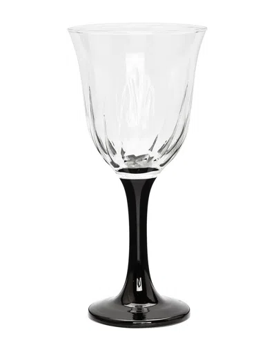 Alice Pazkus Set Of 6 Black Footed Water Glasses