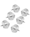 Alice Pazkus Set Of 6 Button Napkin Rings In Silver