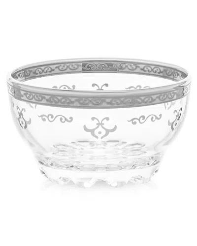 Alice Pazkus Set Of 6 Dessert Bowls With Rich Silver Artwork