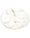 Alice Pazkus Set Of 4 White Porcelain Salad Plates With Gold Design In Gold