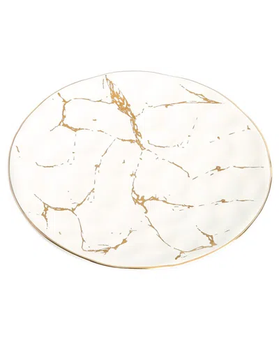 ALICE PAZKUS ALICE PAZKUS SET OF 6 DESSERT PLATES WITH GOLD DESIGN