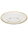 Alice Pazkus Set Of 6 Glass Plates With Gold Rim In Gold