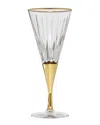 Alice Pazkus Set Of 6 Gold Stemmed Wine Glasses In Gold