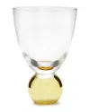 Alice Pazkus Set Of 6 Small Wine Glasses On Gold Ball Pedestal In Gold