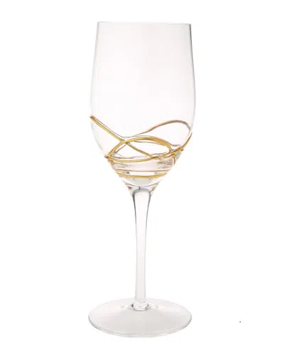 Alice Pazkus Set Of 6 Wine Glasses In Gold