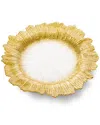 Alice Pazkus Set Of Four 13in Gold Flower Shaped Chargers In Gold