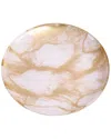 Alice Pazkus Set Of Four 6in Gold And White Marble Plates In White