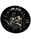 Alice Pazkus Set Of Four 8in Black Plates With Splashy Gold Design In Black